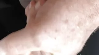 Topview of Stroking to Creamy Climax