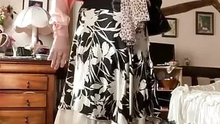 In bourgeois dress with blouse and tie, lavaliere