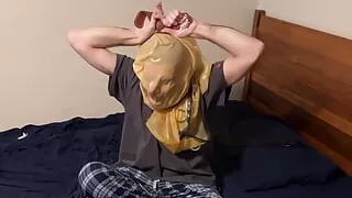 Feb 17 2023 - Enjoying some airlessness in my latex body sack using my leather belt