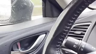 Boy without Jeans in a car in public