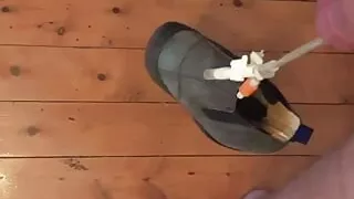 Weight hanging from catheter