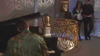 One brunette babe gets two French gentlemen to cum really hard