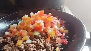 XXX VIDEO IN SPANISH - MY HOT MILF IS TEACHING ME HOW TO COOK (but she knows I've always been in the mood for it)