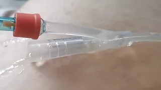 Playing with my catheter and cock 4