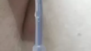 Playing with my catheter and cock 7