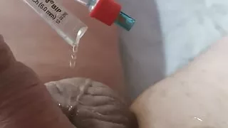 Playing with my catheter and cock 8