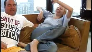 Horny gazoony likes to have a good time with pretty young blonde floozie