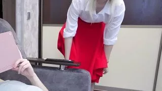 I cheated on my nerdy boyfriend with my lover, and then I came home with a "surprise" for him and let him lick my pussy!