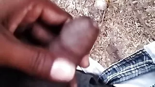 Jungle outdoor cum Desi boys big dick
