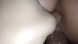 Morning Fucking with a Finger in Her Ass