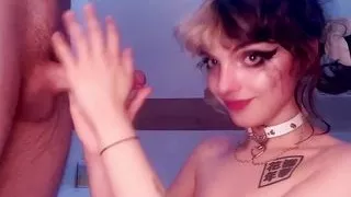 Petite Goth Teen Gets Throat Fucked Hard. Extra Sloppy BJ!