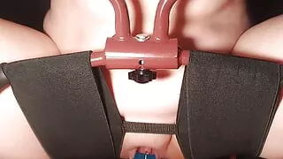 Daddy's slut riding bounce chair