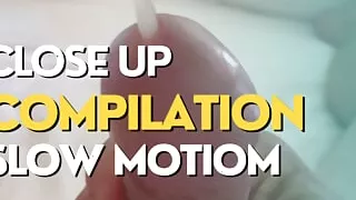 Close up slow motion cumshots compilation
