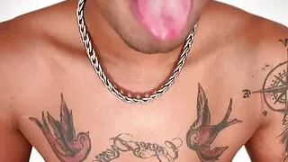 Bastard man burping and spitting