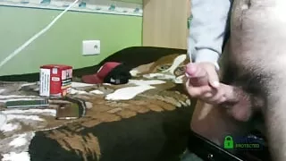 Fucking my hand hard with my big cock standing in front of the computer - espantanenasxx, espantanenas_69