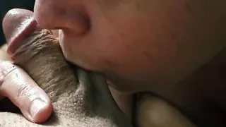 Horny wife giving blowjob