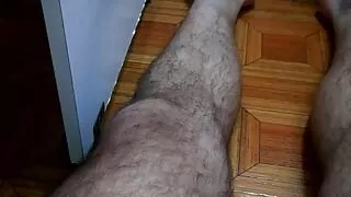 Hairy cumming with a big dick