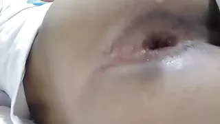 Little whore with huge bubble butt masturbates anal with his fingers