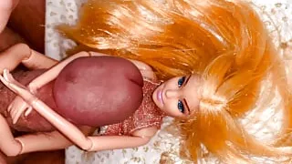 Small Penis Rubbing, Fucking, Cumming And Pissing On Barbie Doll