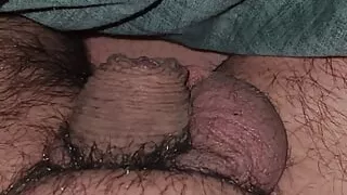 Step mom sitting on bed while step son is naked wuth dick out