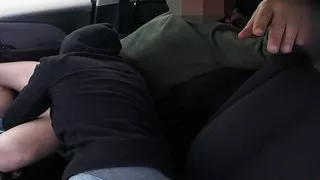 Teen Teacher Sucks My Dick in Car in Outdoor Parking in for Everyone - It's Very Risky with People Near- Misscreamy