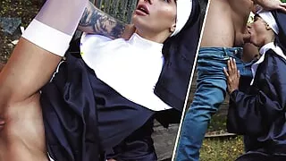Vicious monastery Part 9. A nun fell to her knees