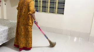 I hugged the maid in my house and started fucking