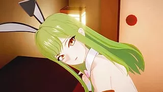 C.C. from Code Geas sucks and fucks - 3D Hentai