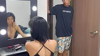 My little stepsister comes in late after a party and I fuck her hard until I get in her ass.