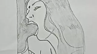 Sketch Drawing Beemar pati ke liye randi ban kar chudi