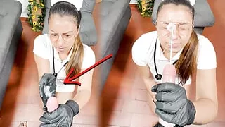 The nurse helps me solve my erection problem...