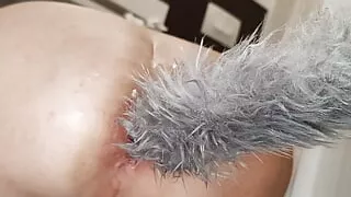 Strassy slut fuck in the ass with a cage on dick, the babe loves to be dressed up in women's clothes.