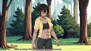 Tomboy Sex in forest HENTAI Game Ep.2 hot footjob in the tent !