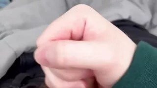 Hot stud jacking off and eating his nut