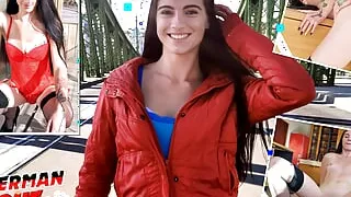 GERMAN SCOUT - Skinny Tall Teen Lana Lenani with long legs and Hair at Casting Fuck