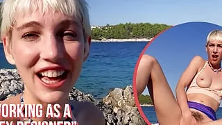 Ersties - Adorable Annika Fingers Herself On a Beach in Croatia