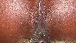 Ebony ass dripping off cums