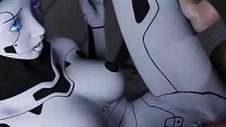 Projekt Passion Hardcore Fingering and Fucking Busty AI Sex Robot Girl with Huge Cumshot