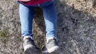 Young couple having sex on a camping trip