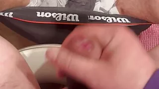 Cumshot on a quick sitting in the toilet