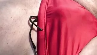 Beach swimsuit pissing wetgames