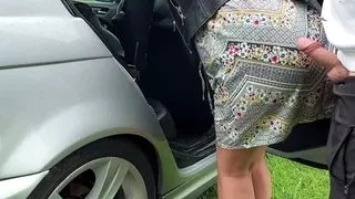 Beautiful babe gets fucked in my car