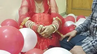 First night of a newly married Desi beautiful hot wife fucked by husband in hindi
