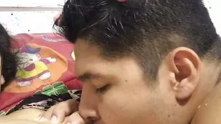 I squeeze my best friend's mom's big milky tits