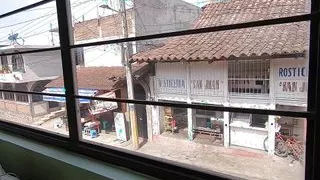 Morning cum swallow right next to the street window