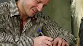 Seductive Blonde Bombshell Shows a Striptease a Blowjob and Has Doggy Style Sex