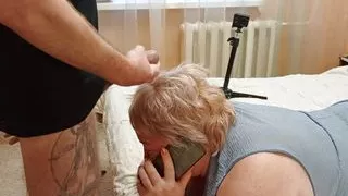 for ignoring my dick, I cum on my stepmom's head
