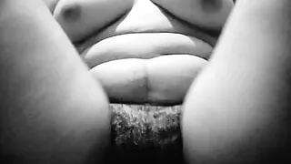 Student jerking her hairy pussy and Squeezing her big breasts