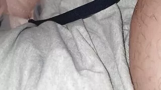 Step mom hand slip under step son pants and handjob his cock