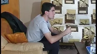 Pretty young student brunette gets hard analized and jizzed in threeway